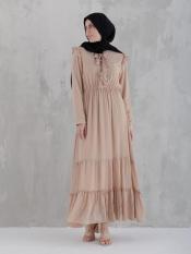 Nylah Modest Dress In Beige Image