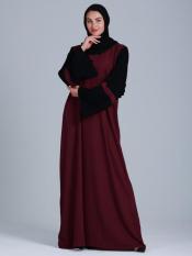 Abaya With Black Show Button On Front in Image