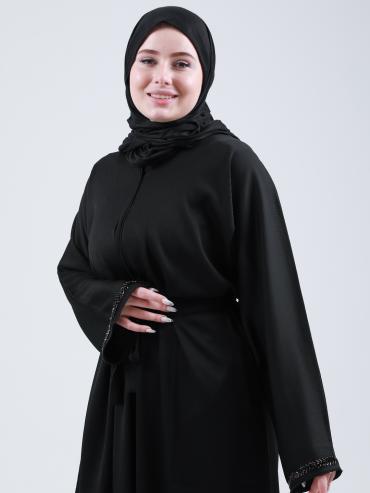 Bulk Black Zoom Abaya with Handwork