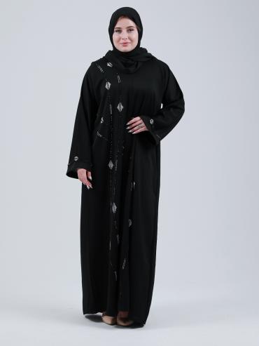 Bulk Gulf Zoom Abaya With Handwork In Black.  