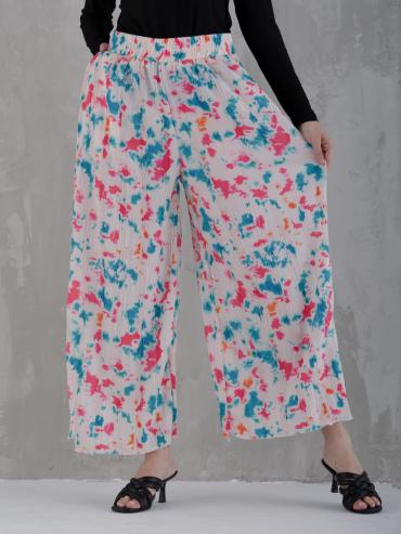 Bulk Wide Leg printed Pant With Elastic Waist 