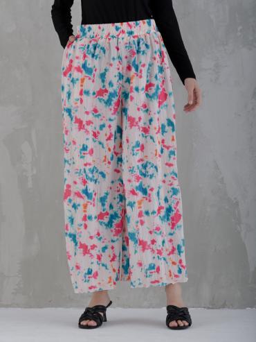 Bulk Wide Leg printed Pant With Elastic Waist 