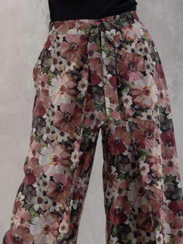 Bulk Floral Printed Palazzos With Front Knot