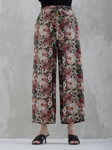 Bulk Floral Printed Palazzos With Front Knot