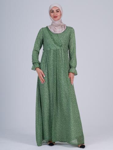 Bulk Abstract Printed Dress in Light Green