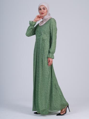 Bulk Abstract Printed Dress in Light Green