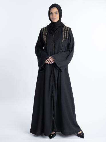 Bulk Gorgeous Abaya With Pleated Design And Hand Work On Front