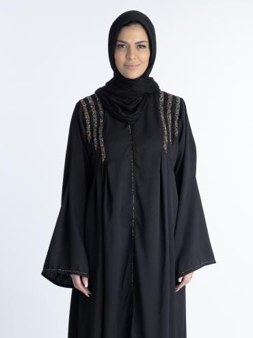 Bulk Gorgeous Abaya With Pleated Design And Hand Work On Front