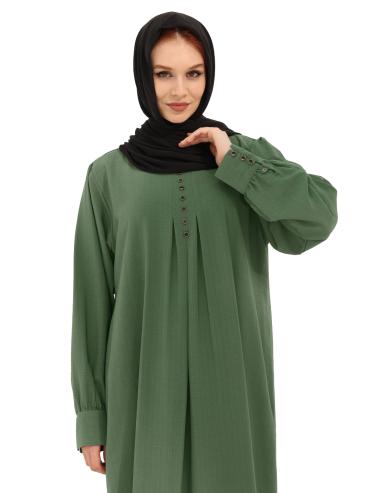 Bulk Gorgeous Abaya with Show Buttons in Olive 