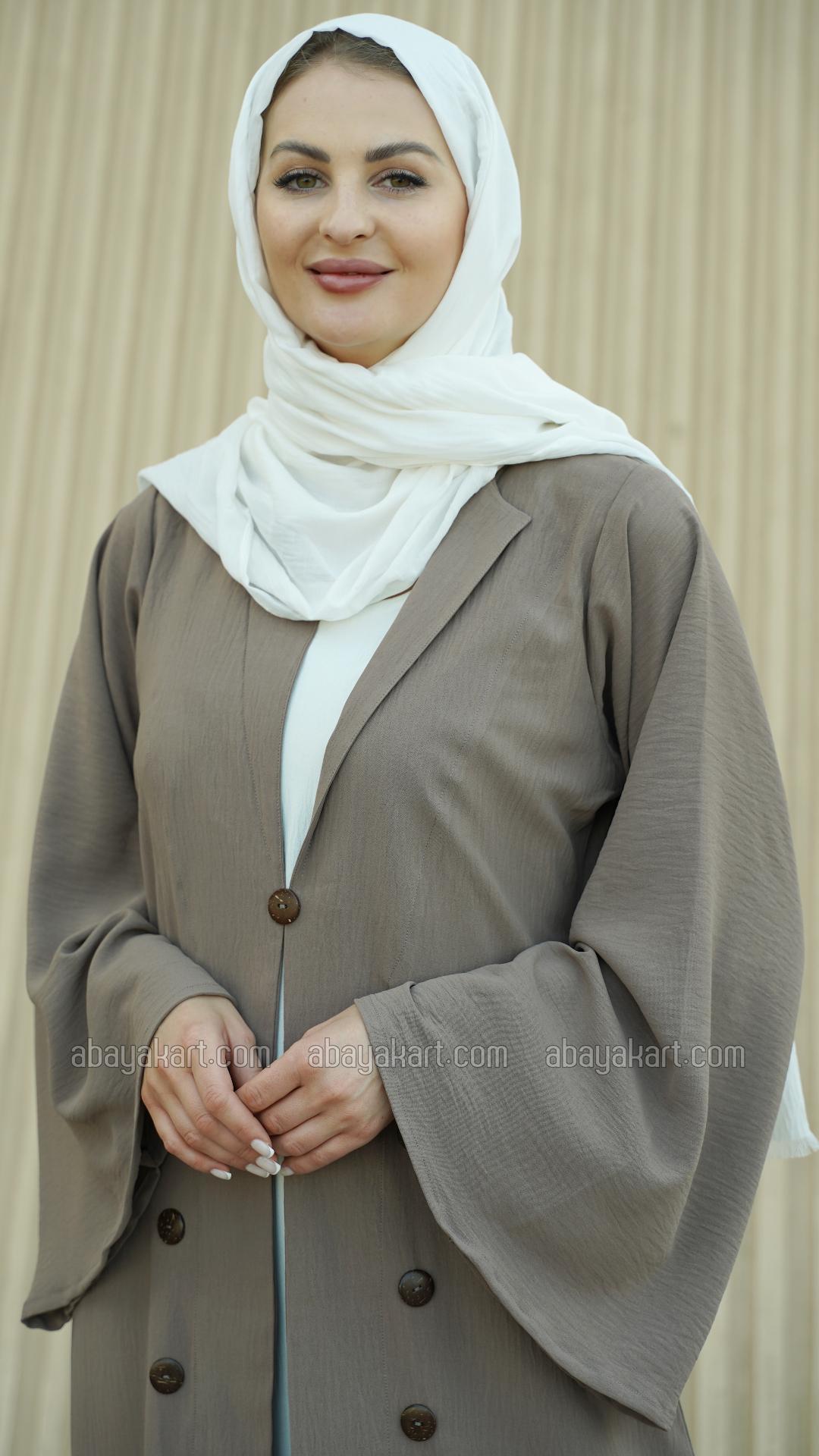 Bulk CEY Modest Dress with a Trench Coat and Show Buttons on the Front