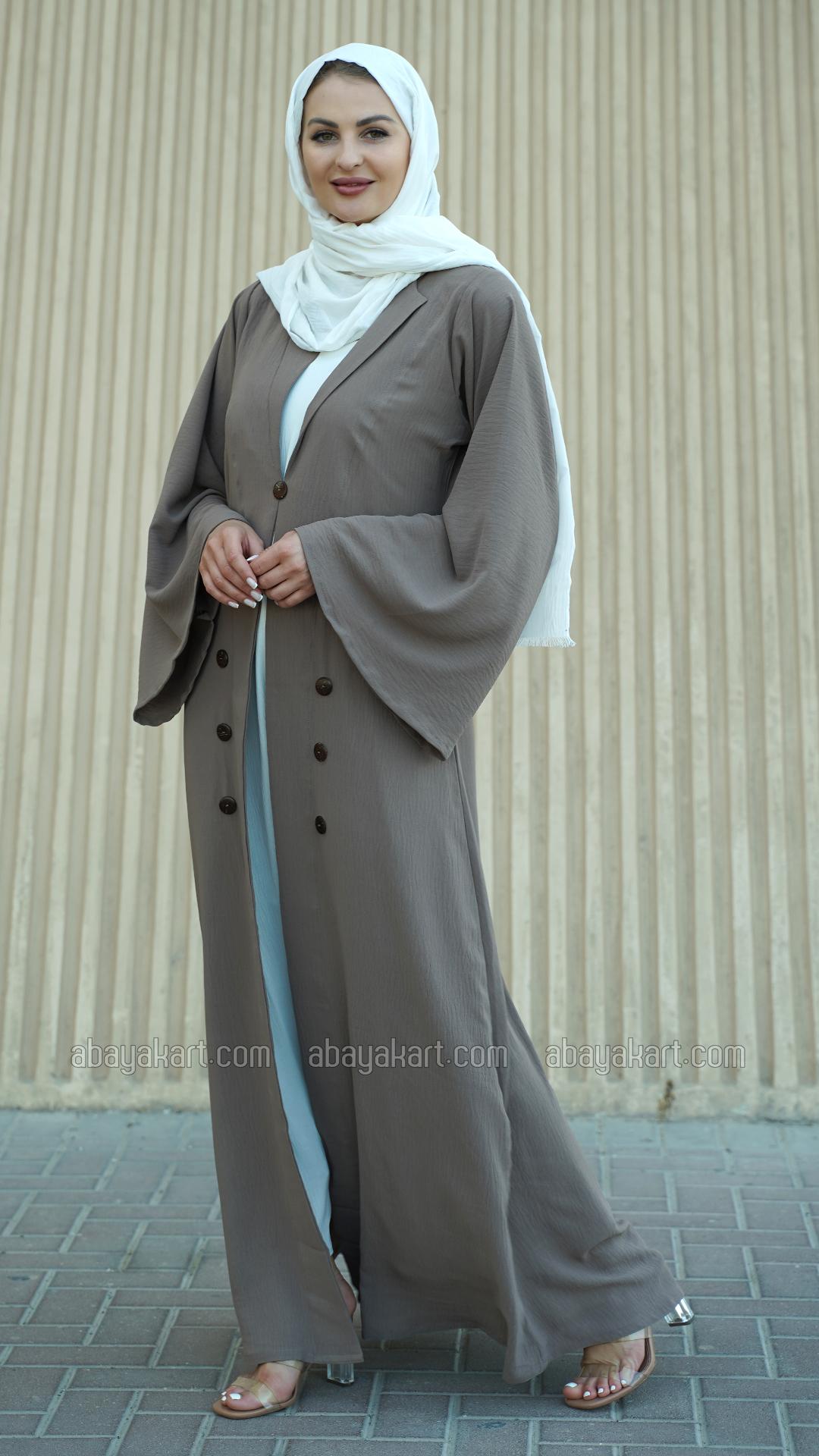 Bulk CEY Modest Dress with a Trench Coat and Show Buttons on the Front
