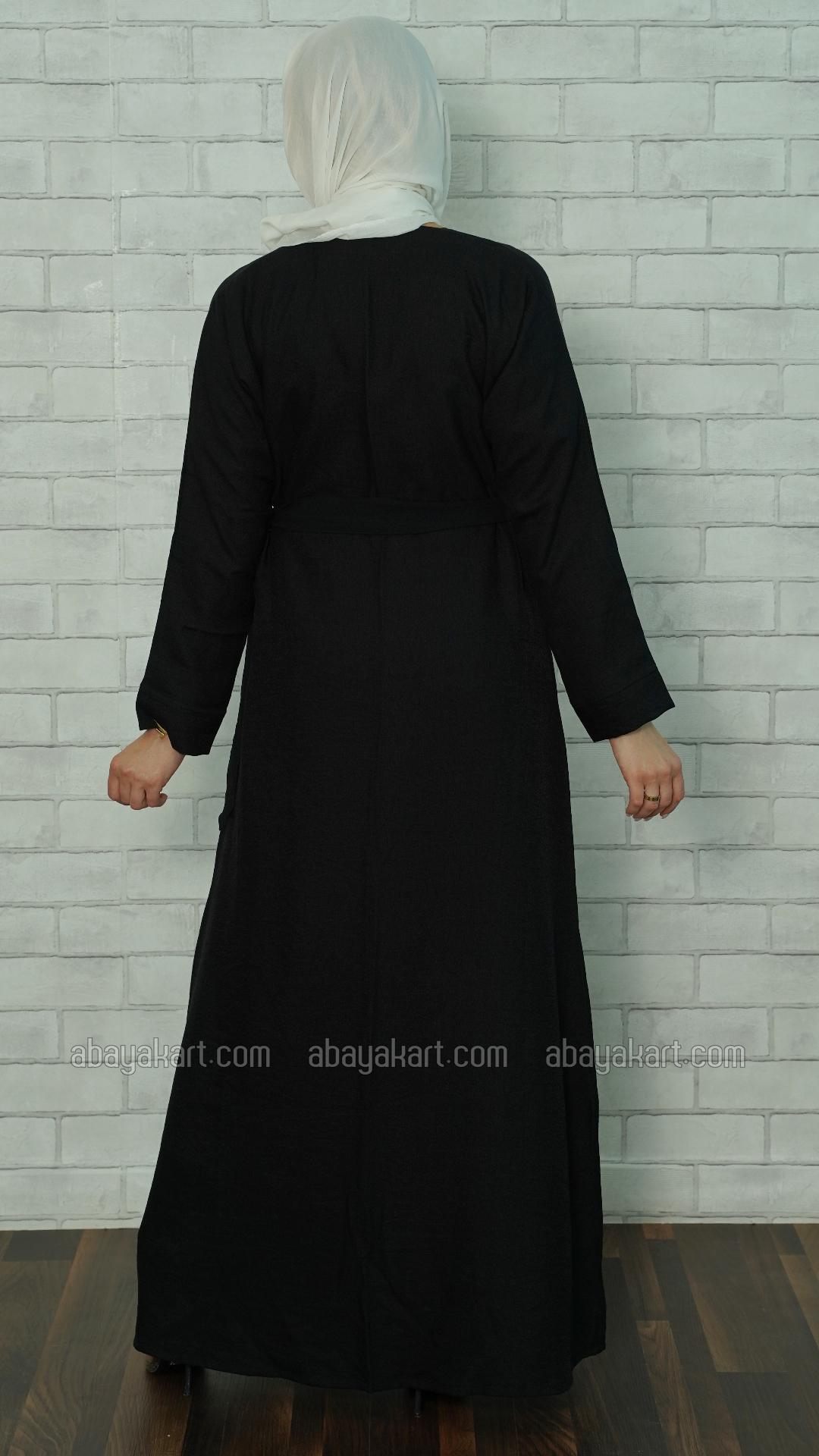 Bulk Black CEY Modest Dress with a Shrug and Pearl Work on the Front