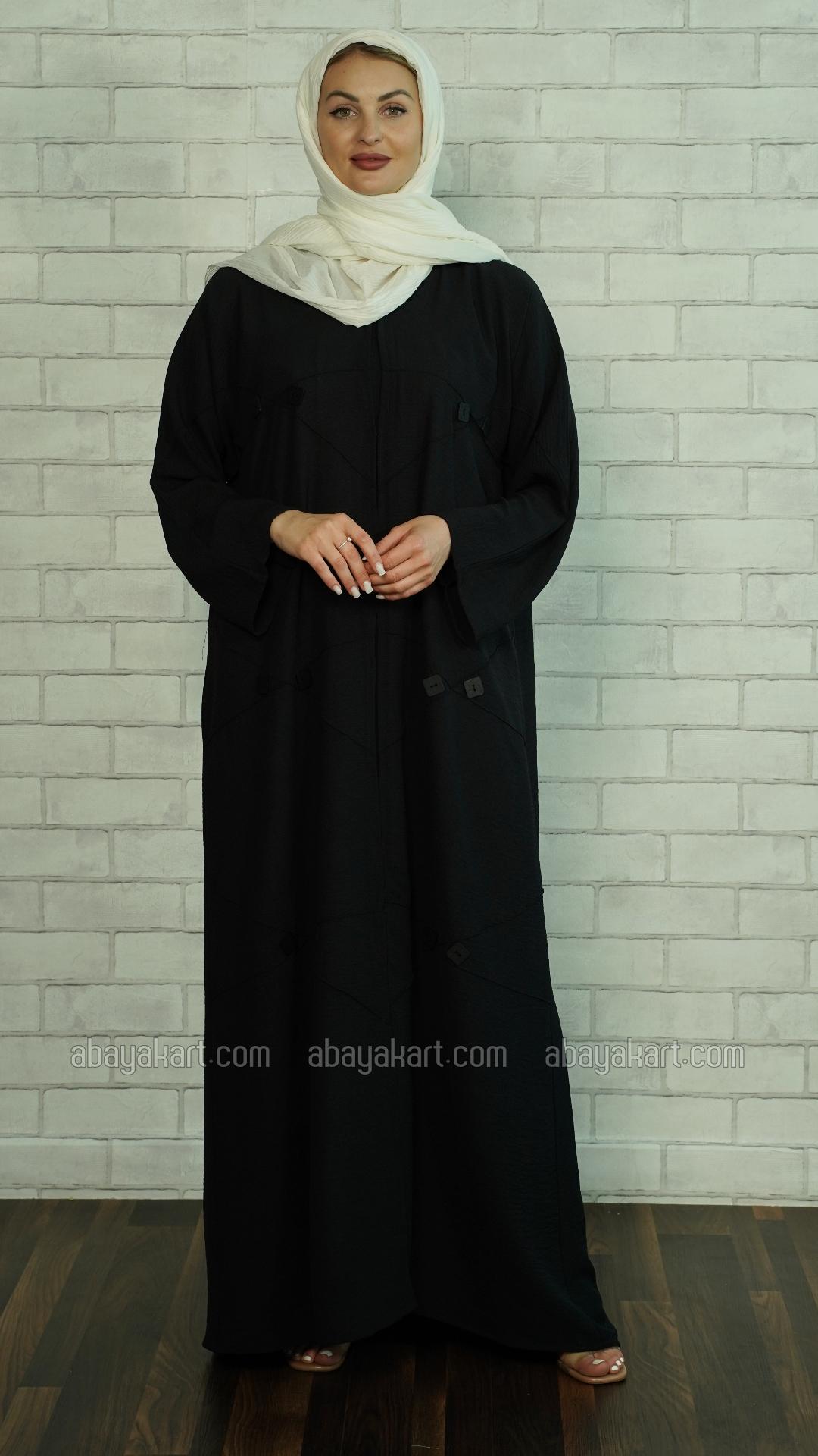 Bulk CEY Modest Dress with a Shrug and Black Show Buttons on the Front in OffWhite and Black