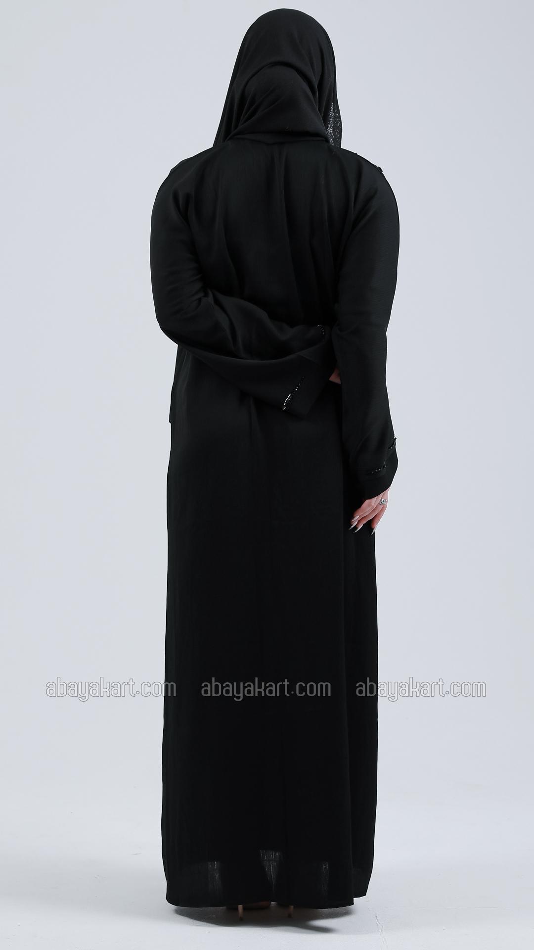 Bulk Zoom Abaya With Handwork In Black  