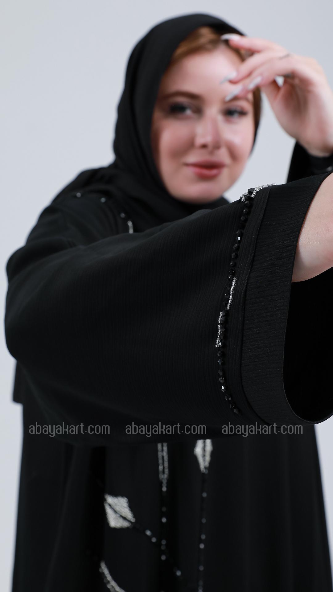 Bulk Zoom Abaya With Handwork In Black  