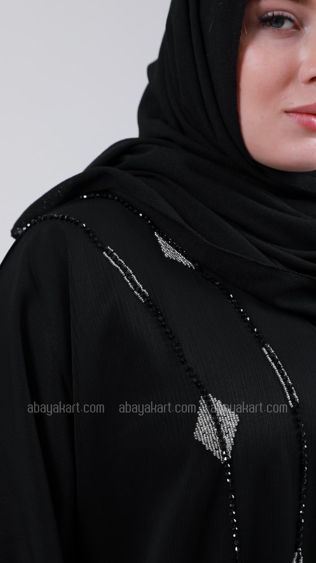 Bulk Zoom Abaya With Handwork In Black  