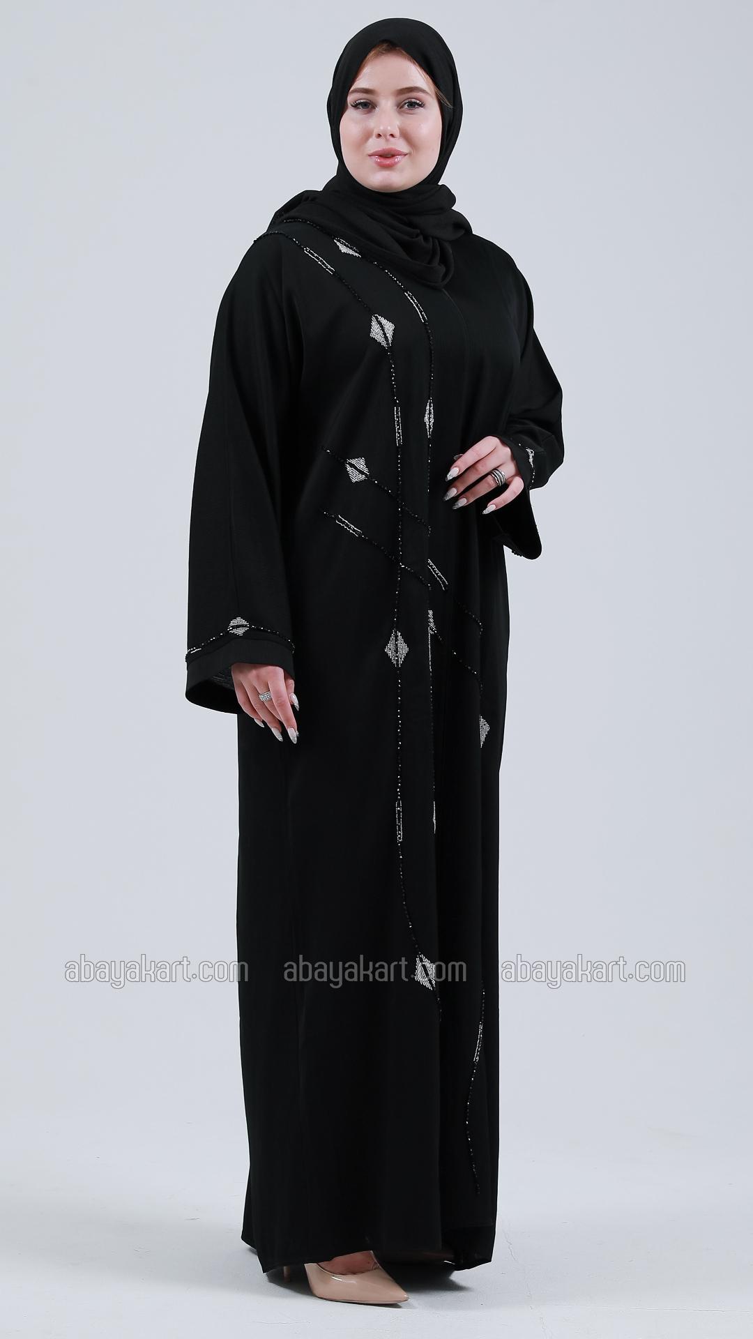 Bulk Zoom Abaya With Handwork In Black  