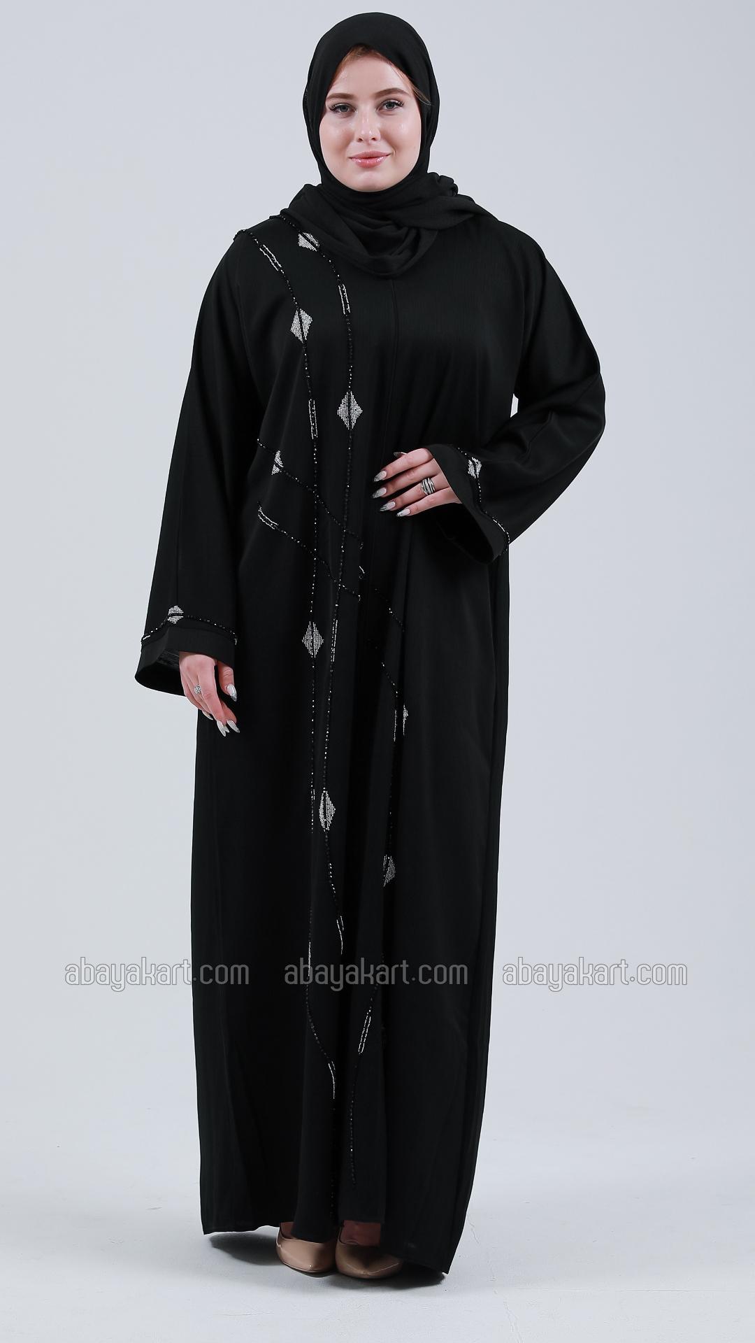 Bulk Zoom Abaya With Handwork In Black  