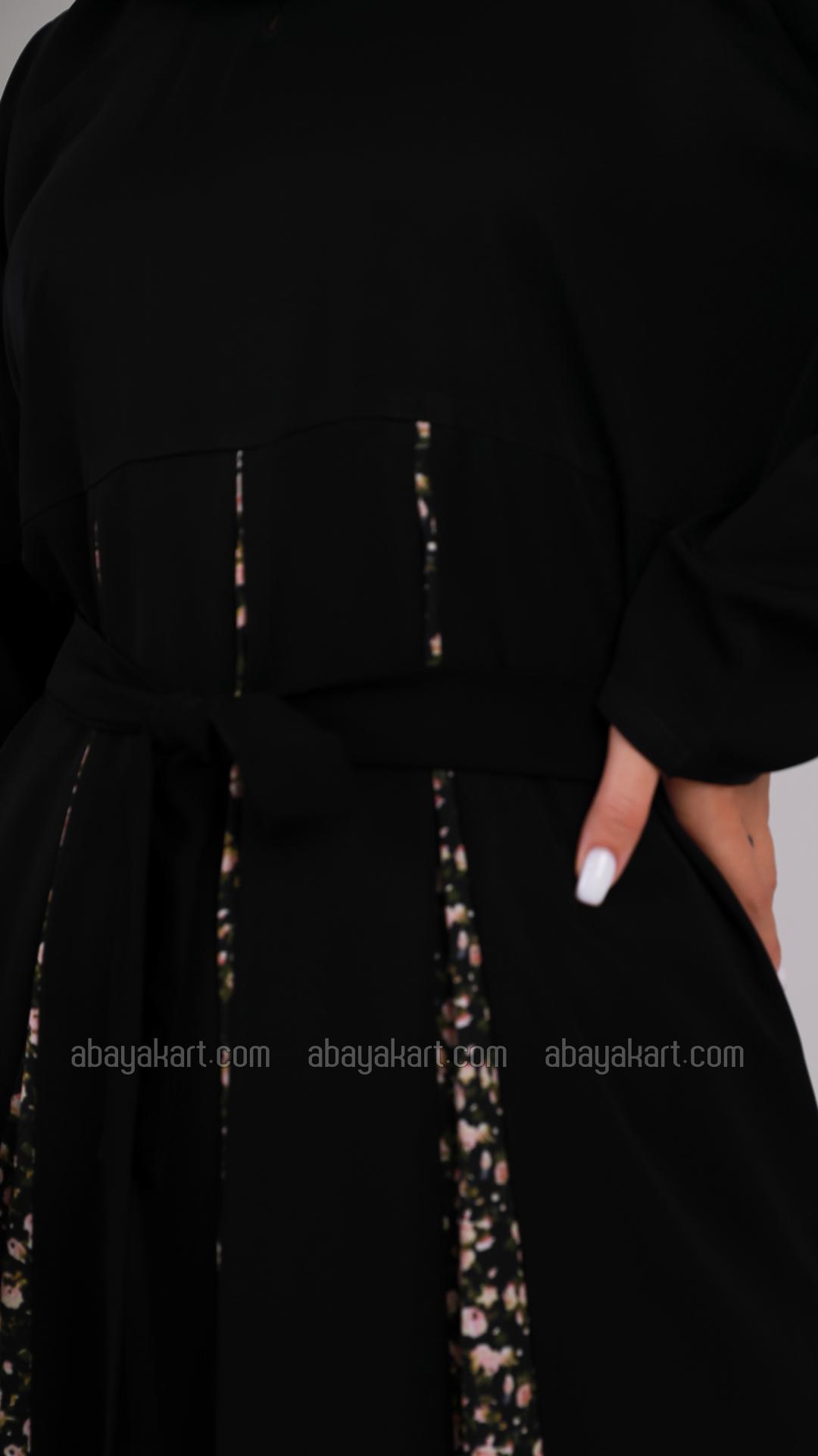 Bulk Women Modest Dress With Belt In Black