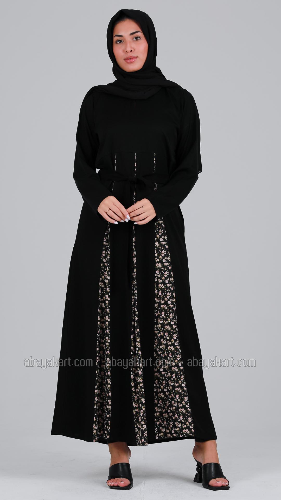 Bulk Women Modest Dress With Belt In Black