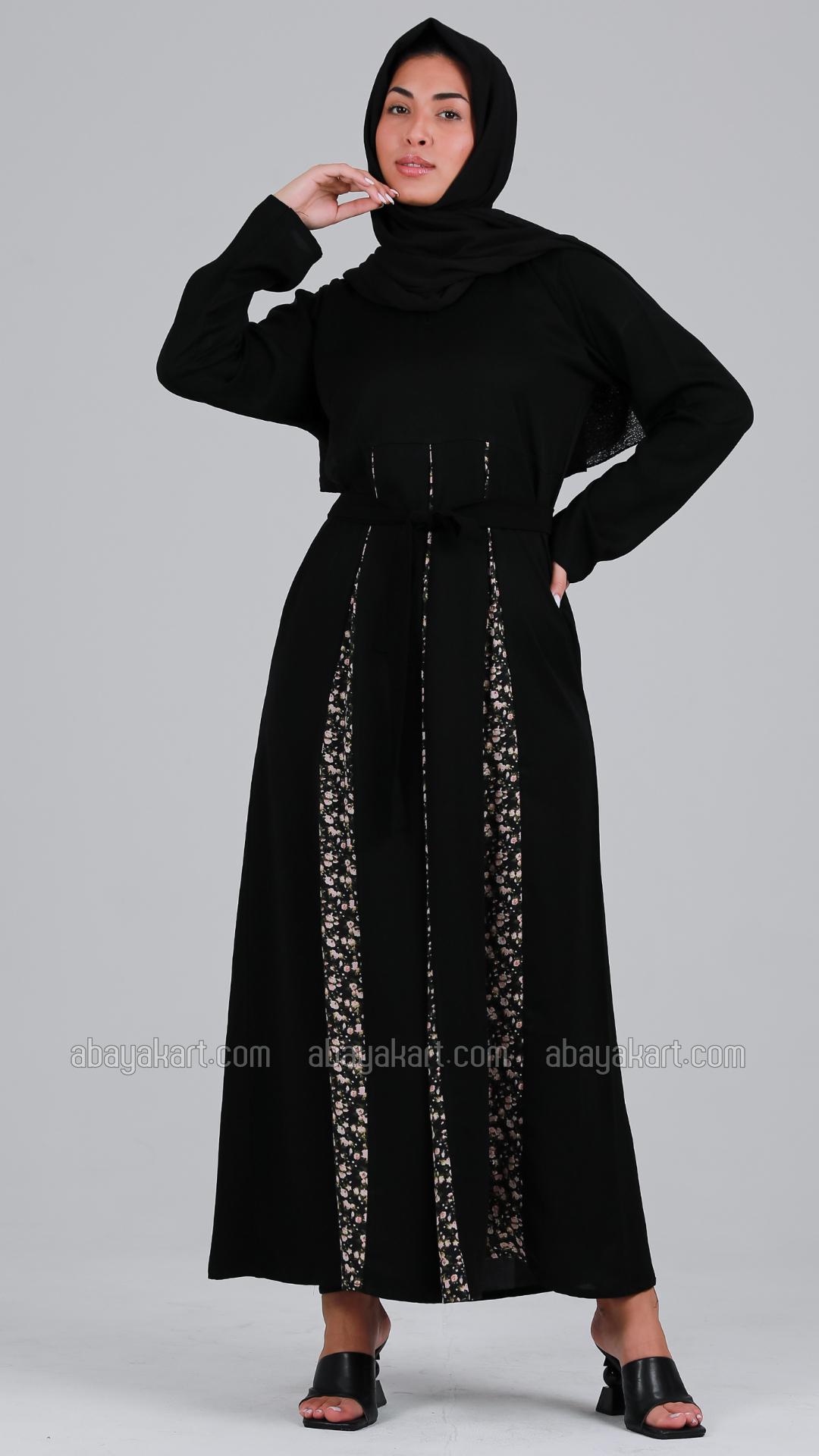 Bulk Women Modest Dress With Belt In Black
