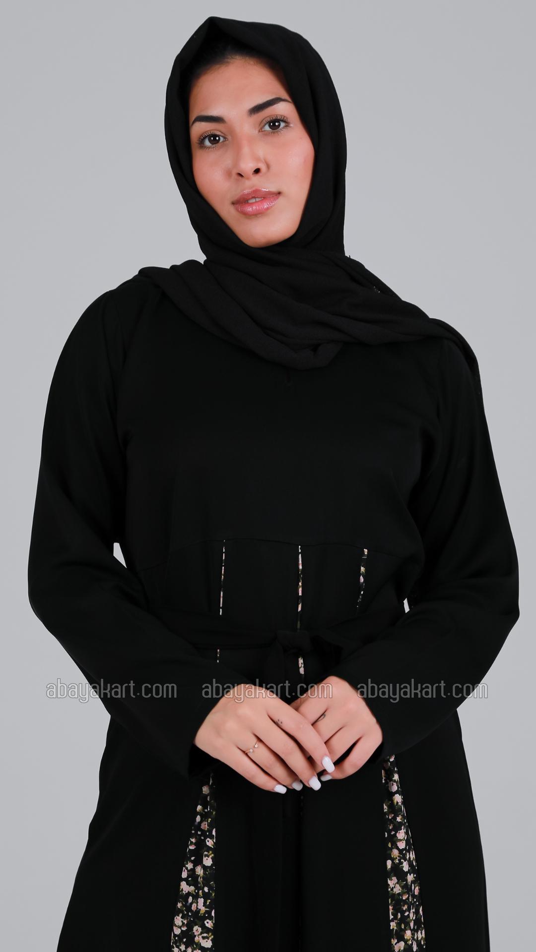 Bulk Women Modest Dress With Belt In Black