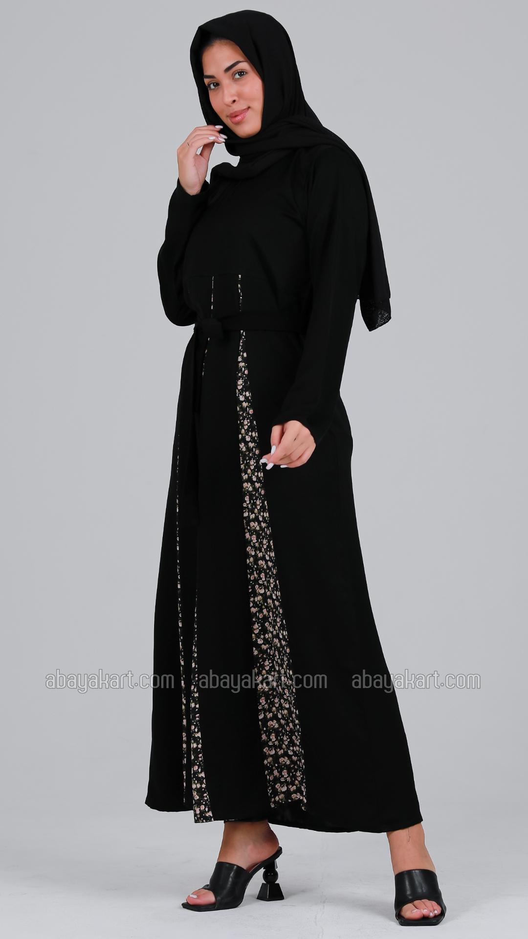 Bulk Women Modest Dress With Belt In Black