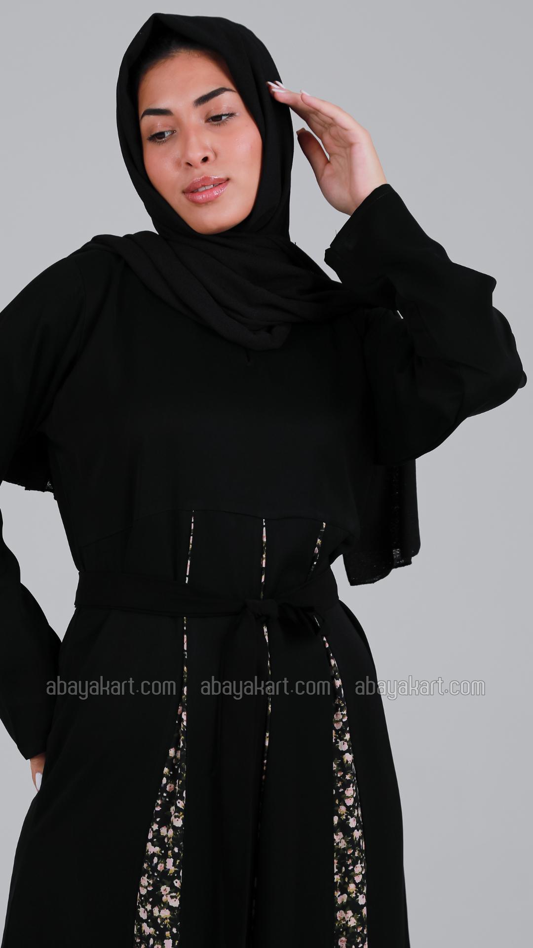 Bulk Women Modest Dress With Belt In Black