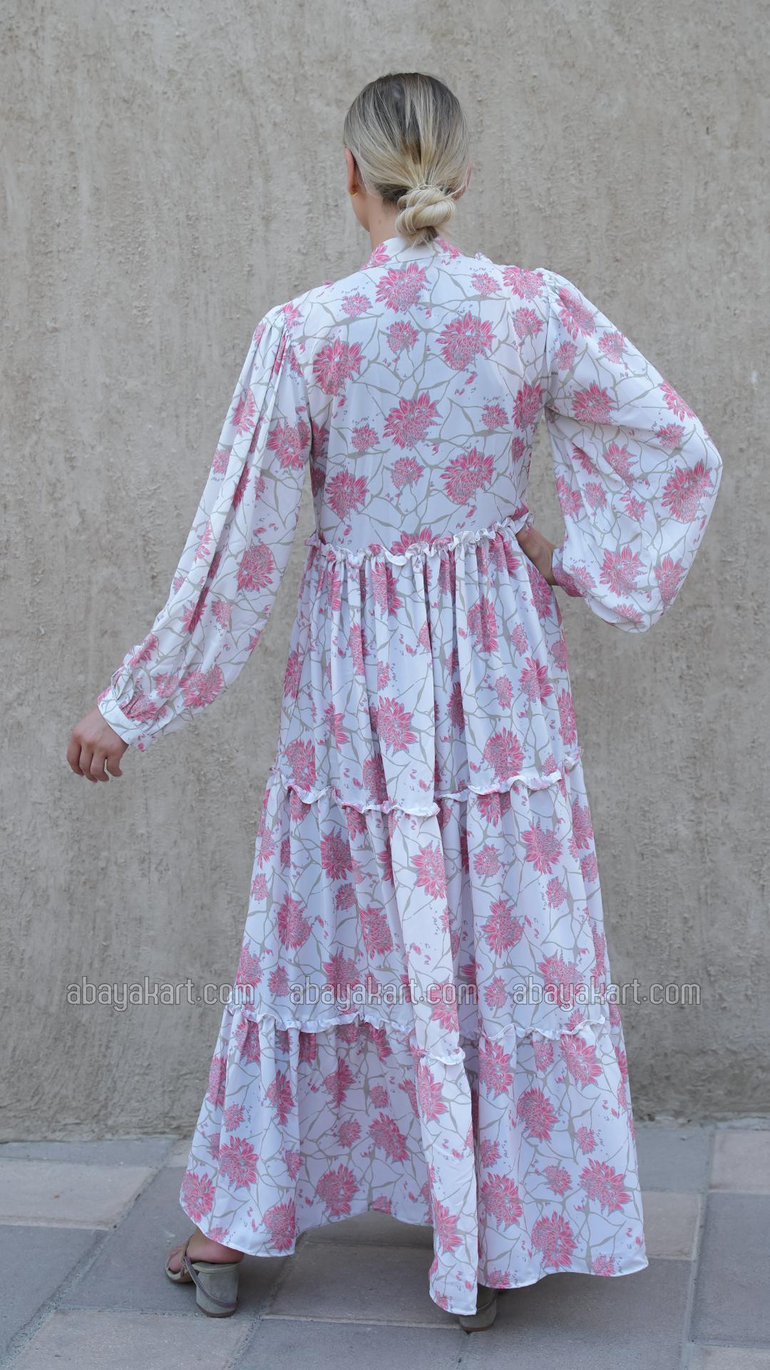 Bulk Stylish FloralPrinted Modest Dress