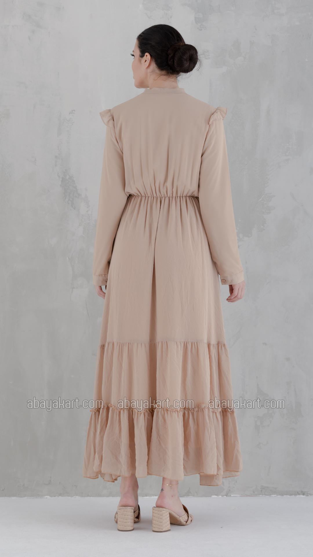 Bulk Nylah Modest Dress In Beige
