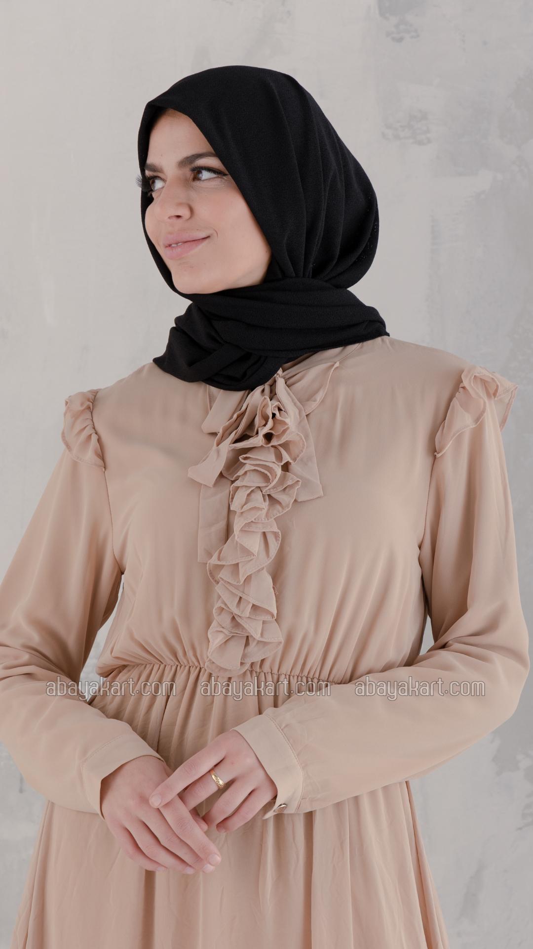 Bulk Nylah Modest Dress In Beige