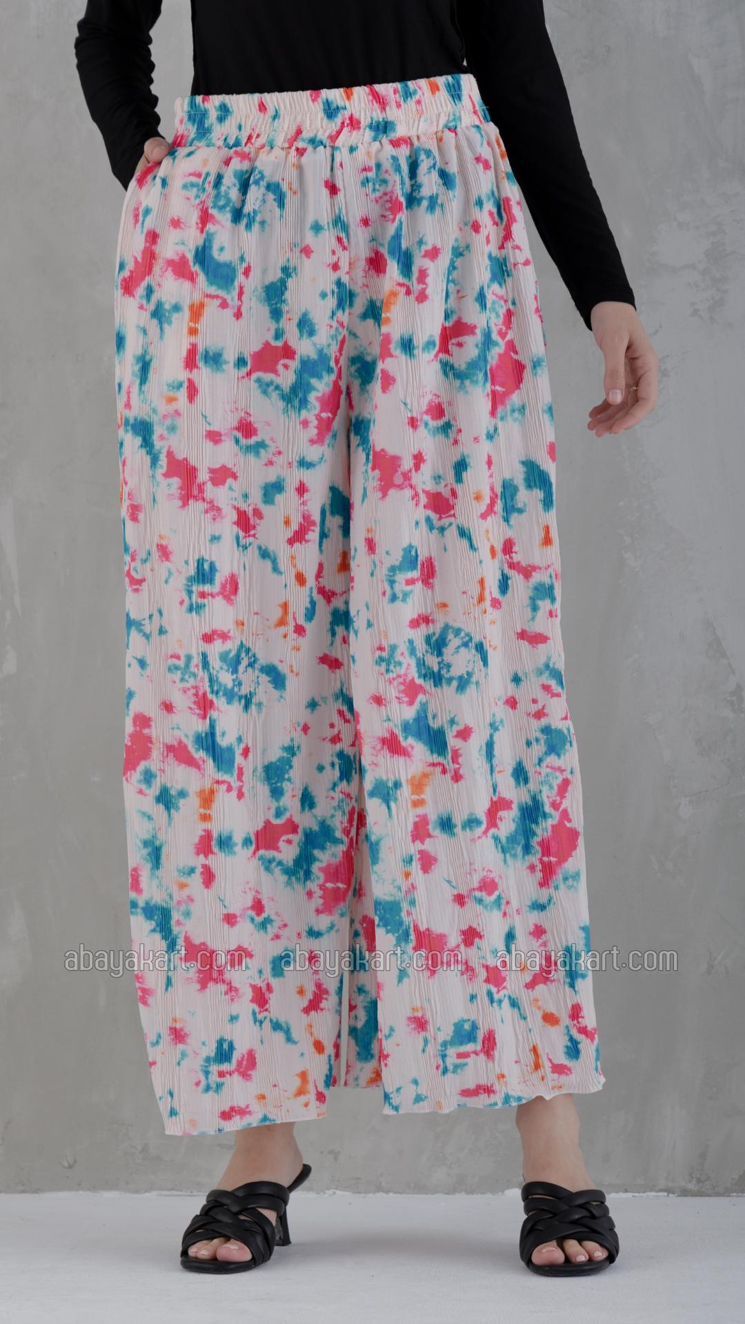 Bulk Wide Leg printed Pant With Elastic Waist 