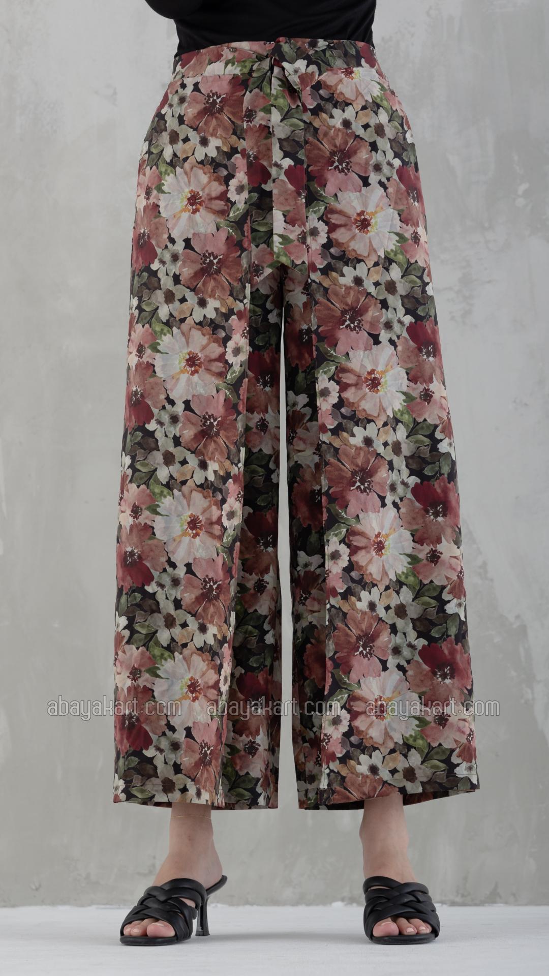 Bulk Floral Printed Palazzos With Front Knot