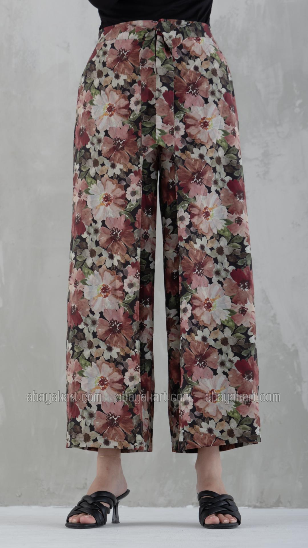 Bulk Floral Printed Palazzos With Front Knot