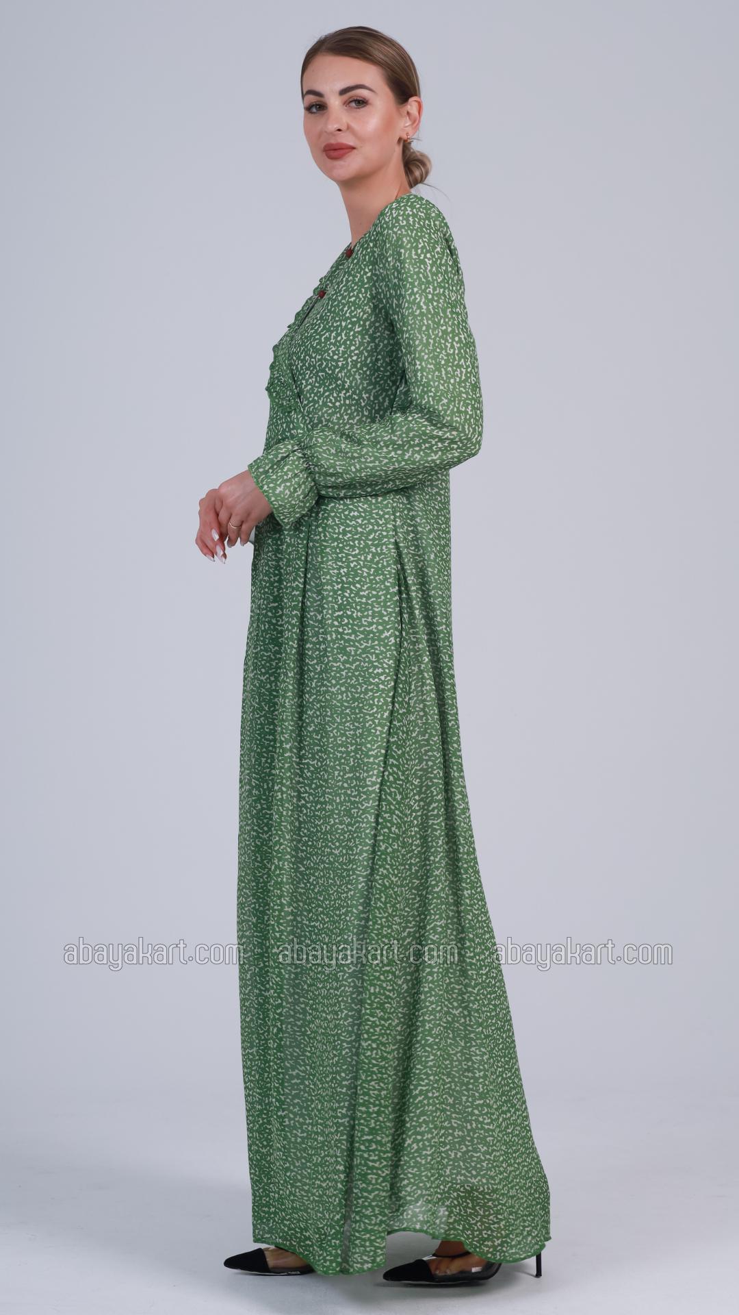 Bulk Abstract Printed Dress in Light Green