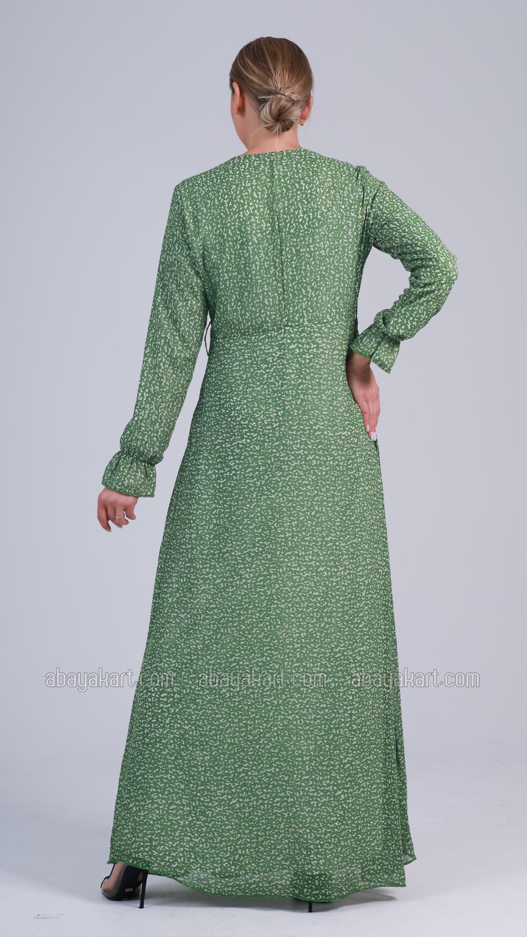 Bulk Abstract Printed Dress in Light Green