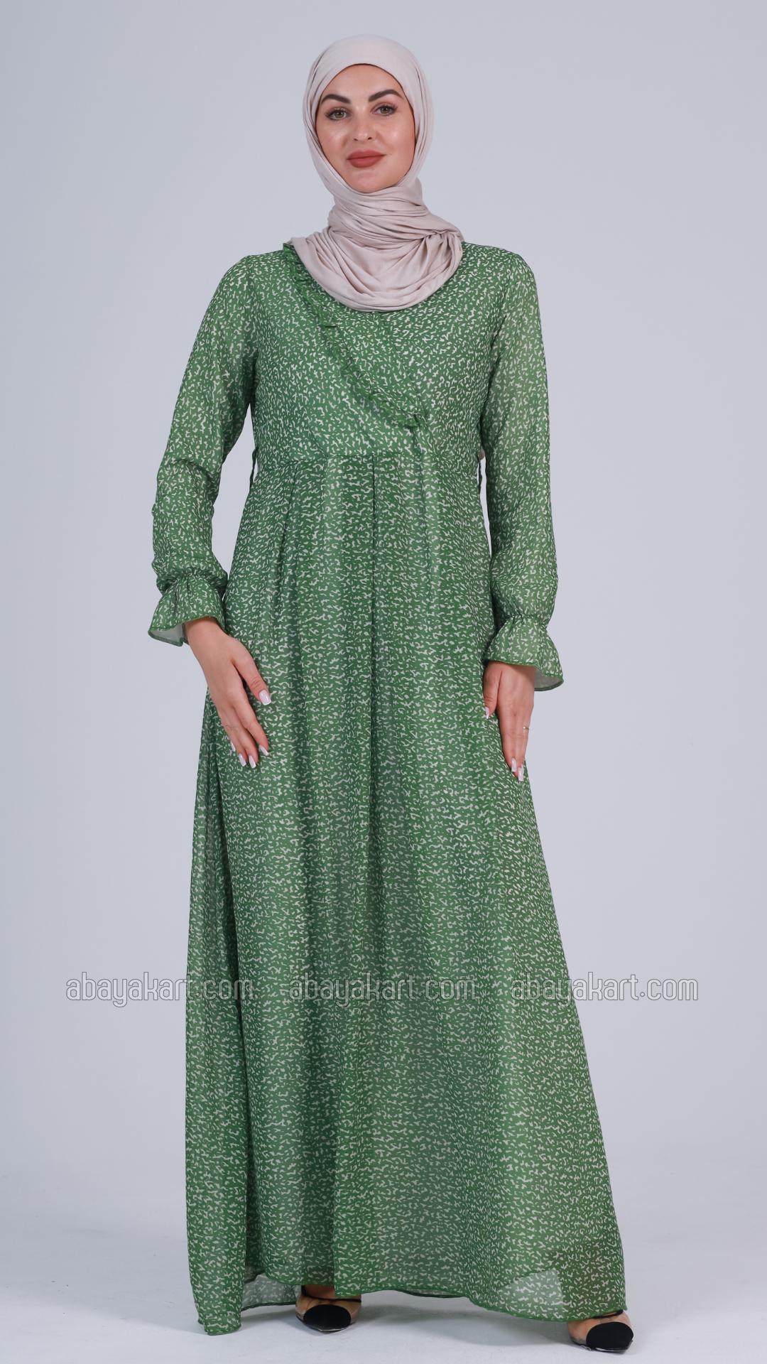 Bulk Abstract Printed Dress in Light Green