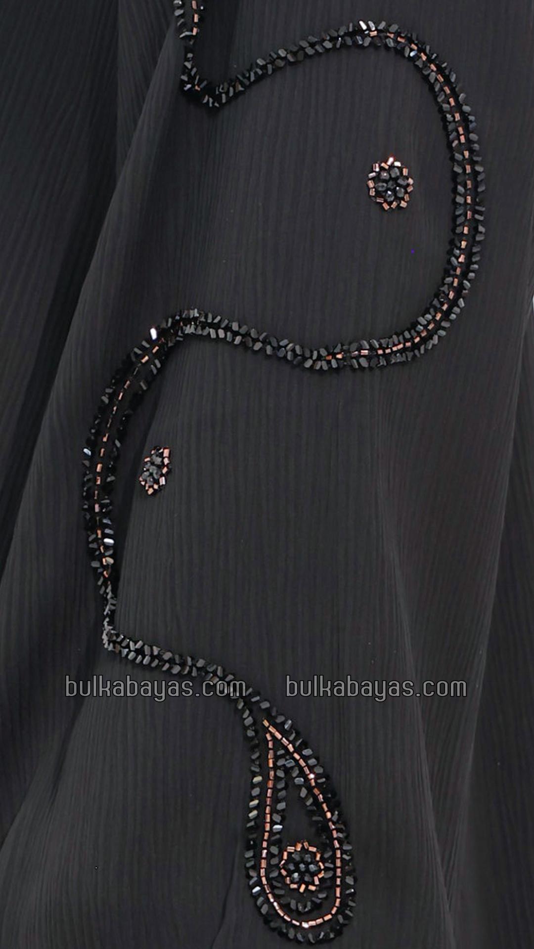 Bulk Stylish Abaya with Handwork on the Sleeves in Black