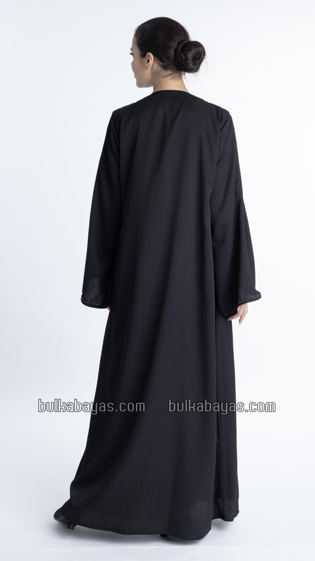 Bulk Gorgeous Abaya With Pleated Design And Hand Work On Front