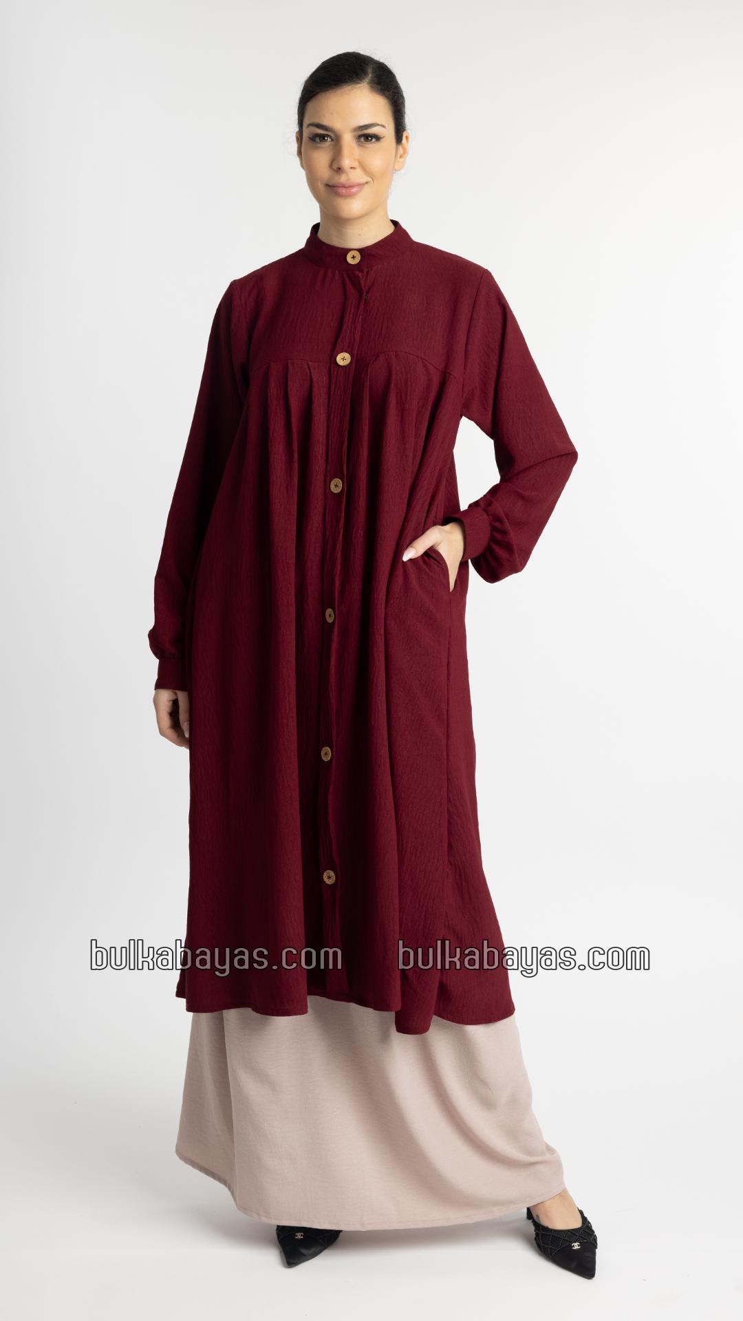 Bulk Glorious TwoPiece Skirt Abaya in Maroon and Almond