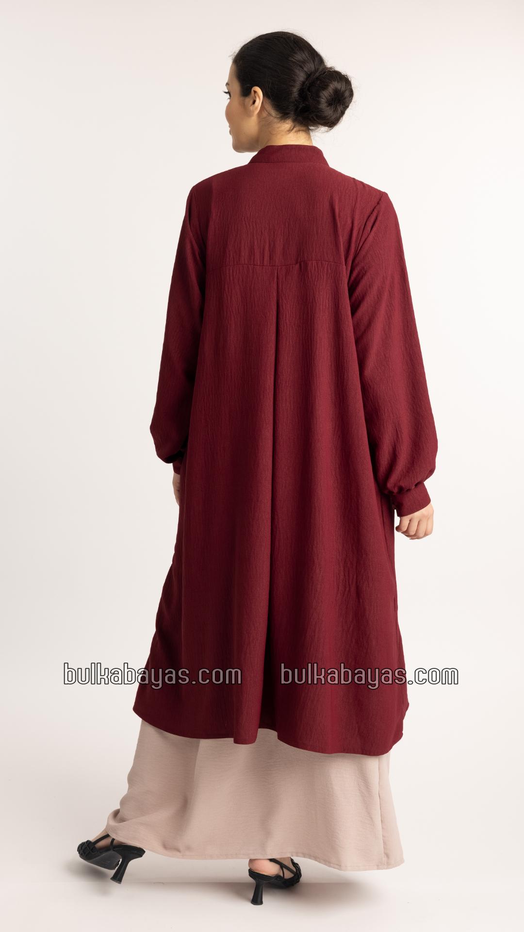 Bulk Glorious TwoPiece Skirt Abaya in Maroon and Almond