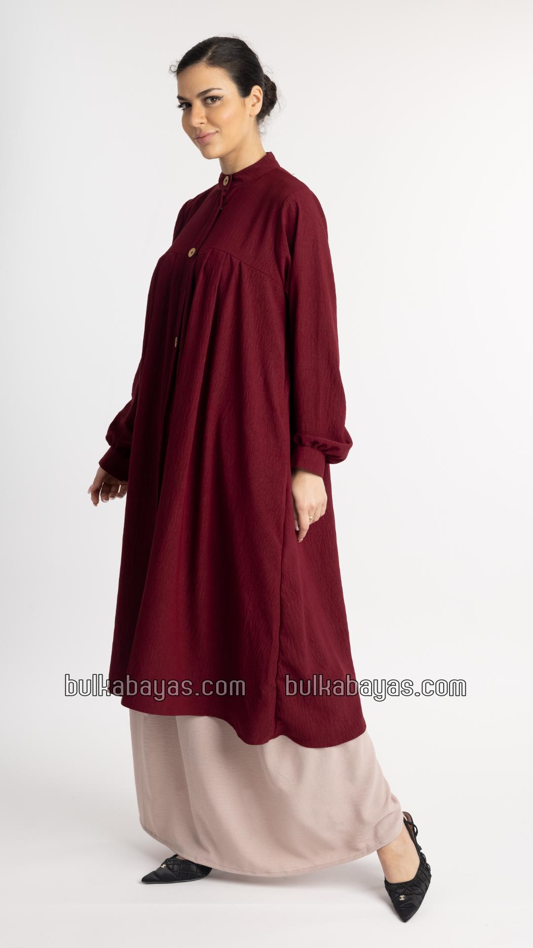 Bulk Glorious TwoPiece Skirt Abaya in Maroon and Almond