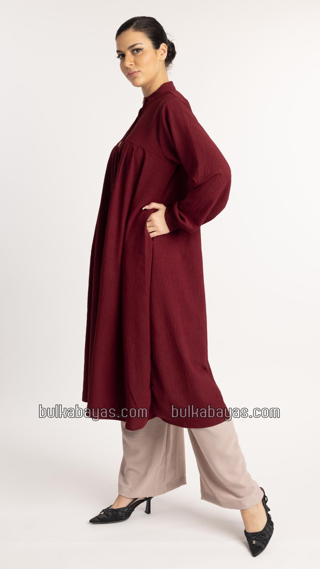 Bulk Glorious TwoPiece Skirt Abaya in Maroon and Almond