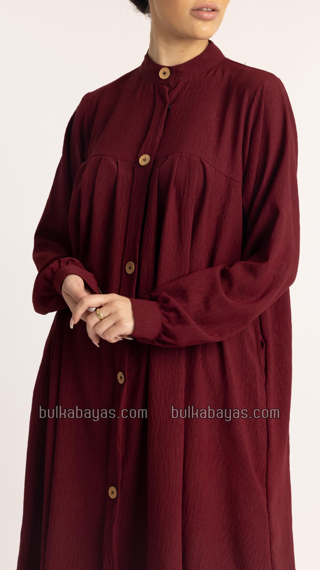 Bulk Glorious TwoPiece Skirt Abaya in Maroon and Almond