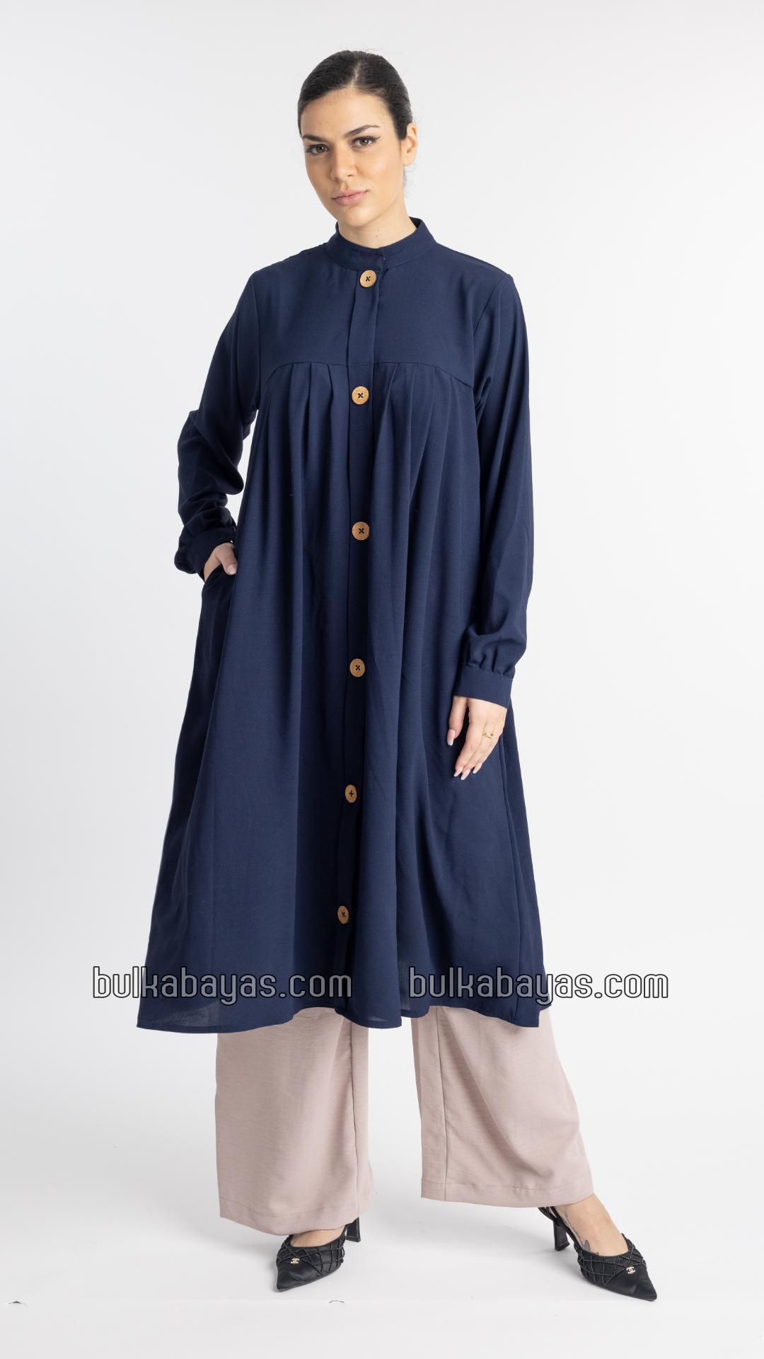 Bulk Modest Tunic Coord Set In Navy Blue  Almond