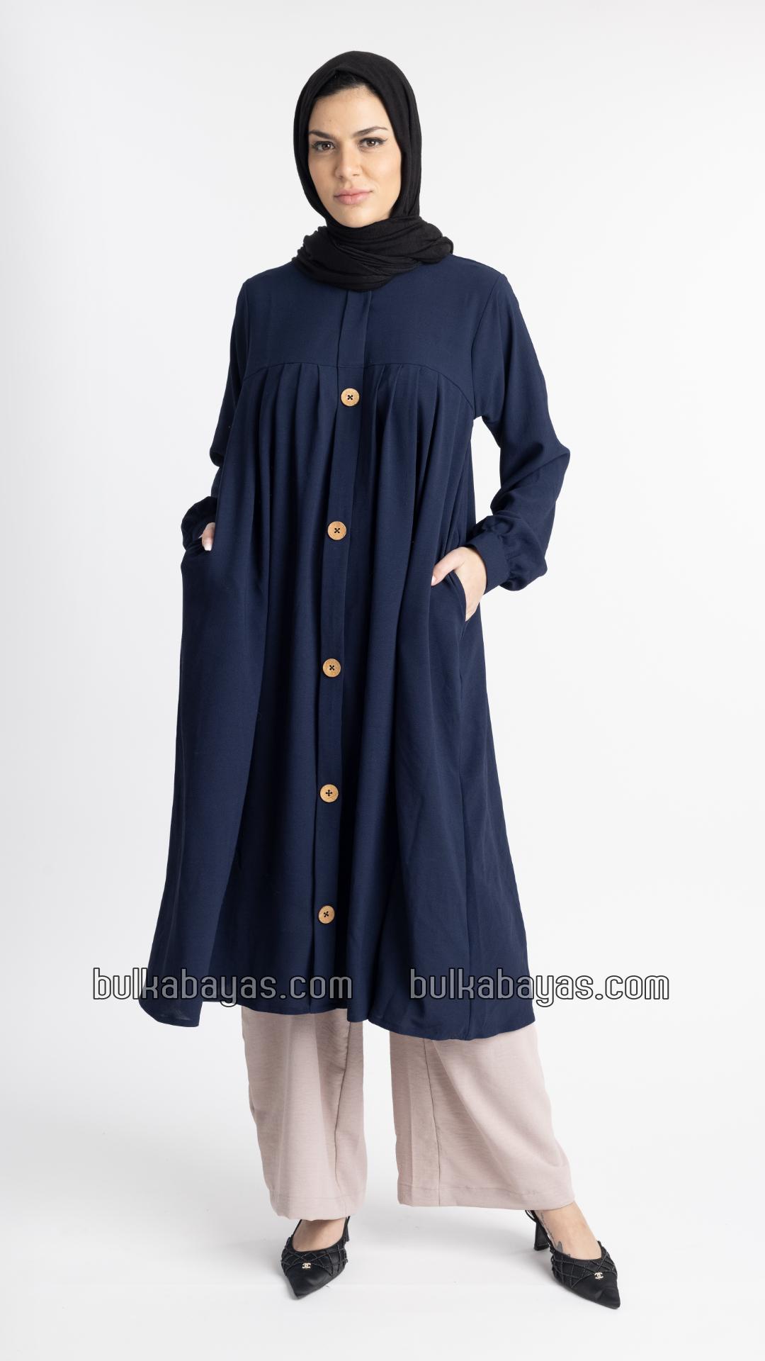 Bulk Modest Tunic Coord Set In Navy Blue  Almond