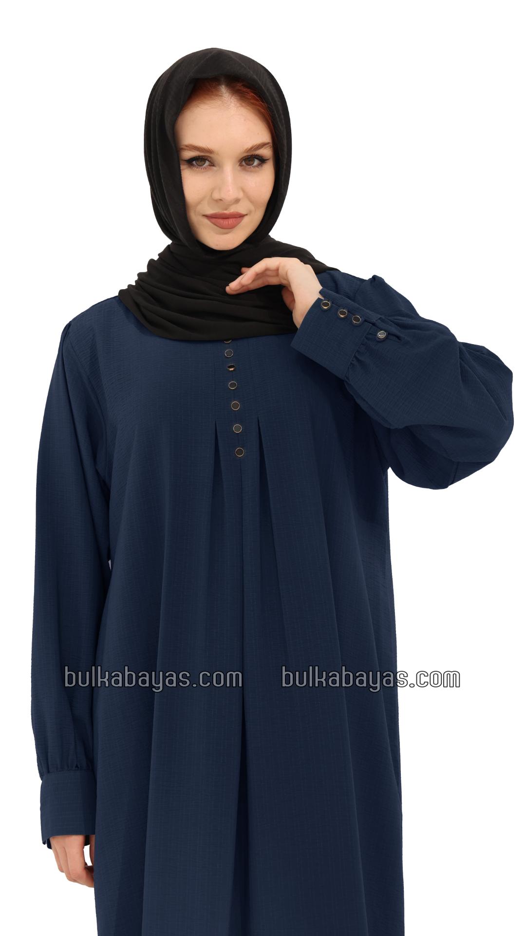 Bulk Gorgeous Abaya with Show Buttons in Navy Blue