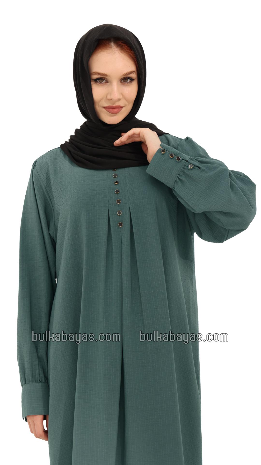 Bulk Gorgeous Abaya with Show Buttons in Cadet Blue