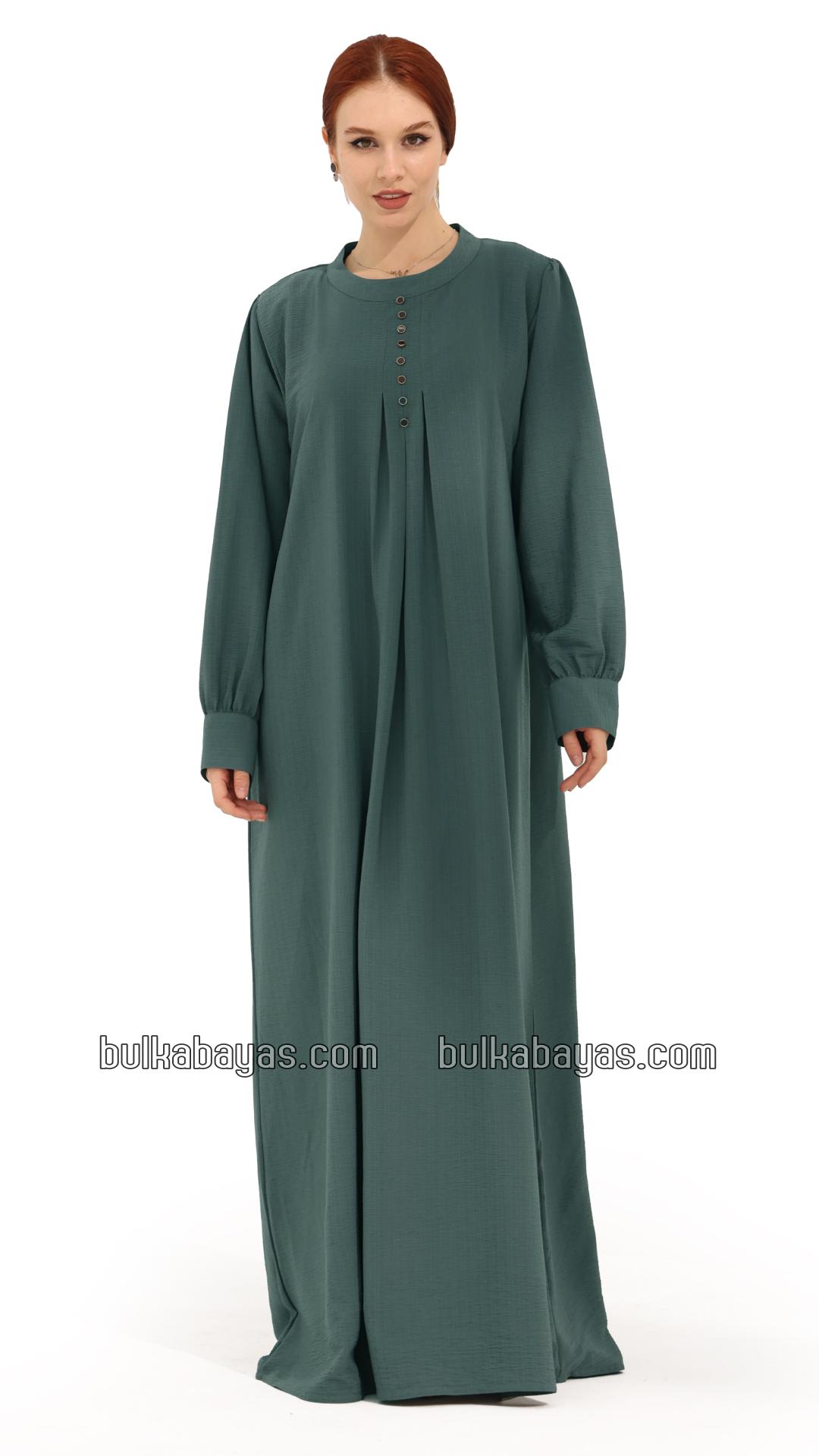 Bulk Gorgeous Abaya with Show Buttons in Cadet Blue