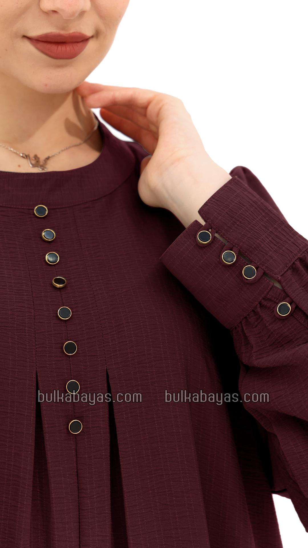 Bulk Gorgeous Abaya with Show Buttons in Maroon
